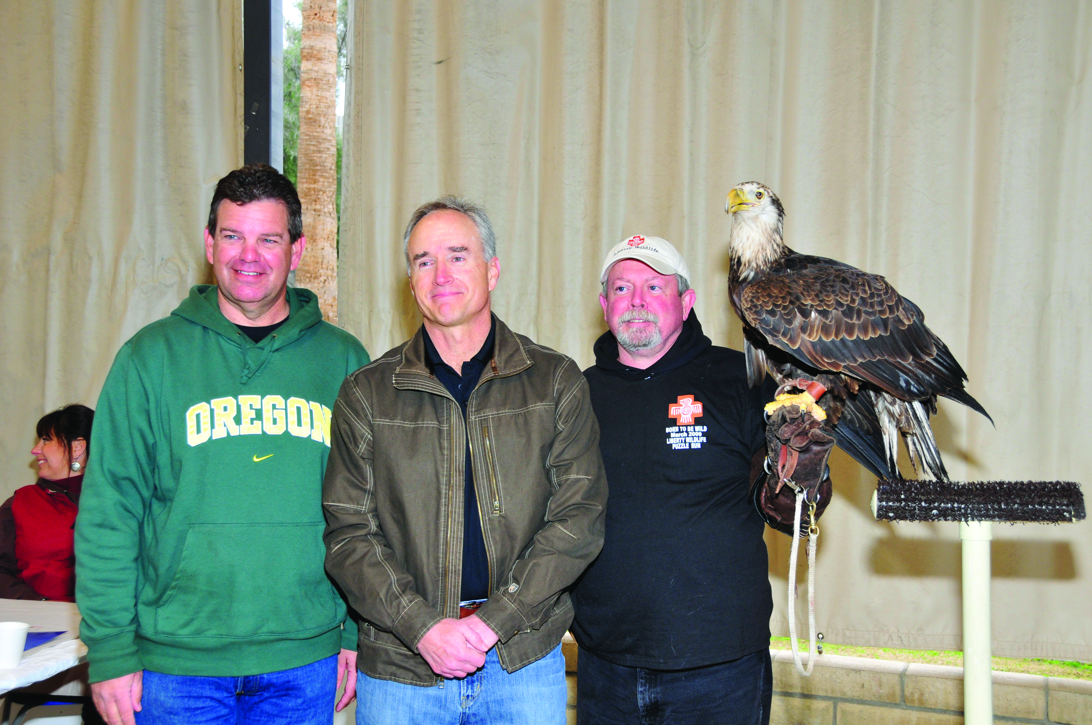 Rousseau with Liberty Wildlife at an Electrical Safety Workshop. Photo by Kevin F Coons.