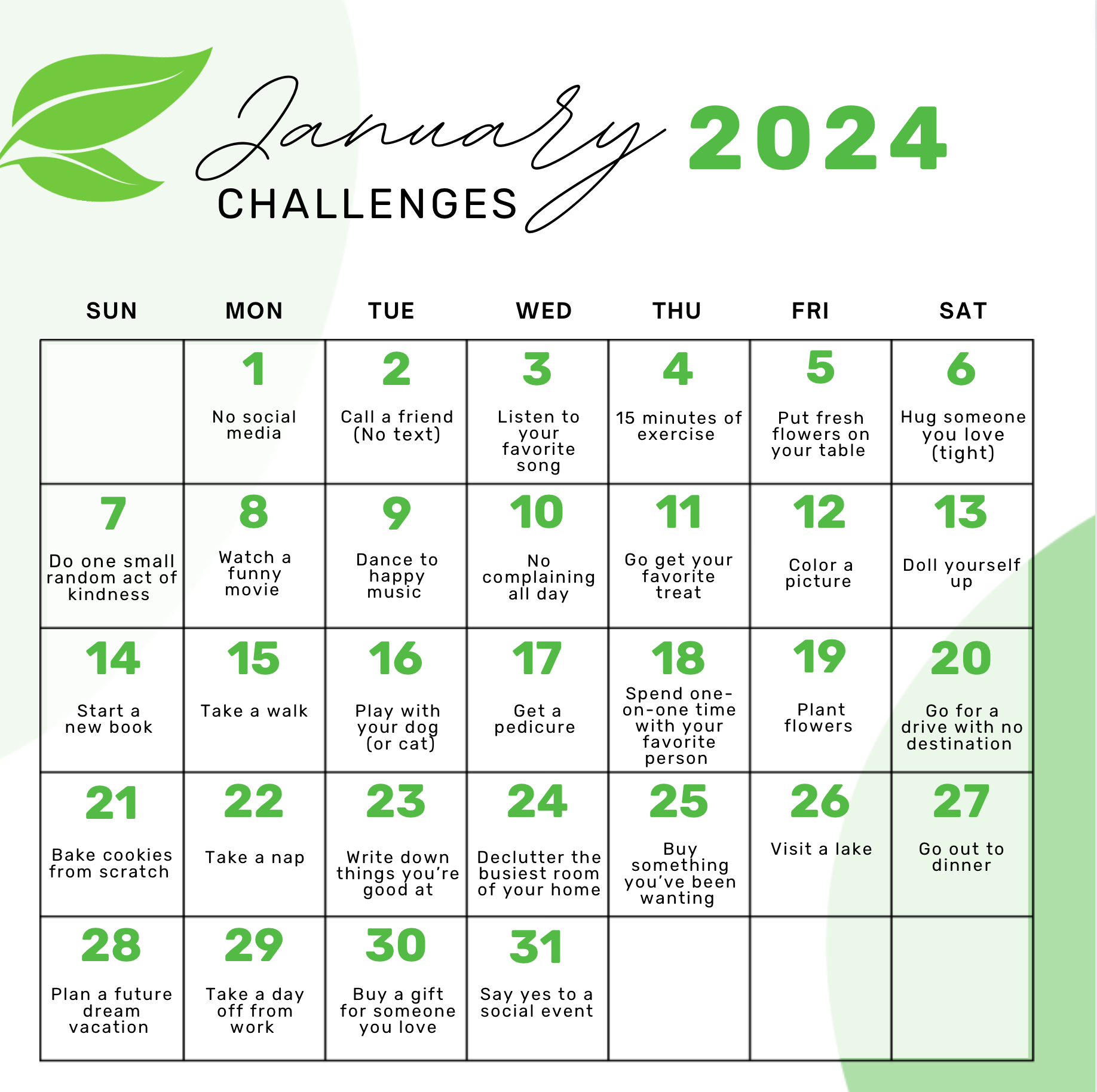 30 day challenges 