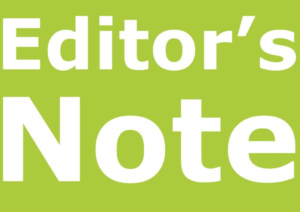 Editor's Note Cover